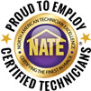 Nortech Heating, Cooling & Refrigeration technicians are Nate Certified.